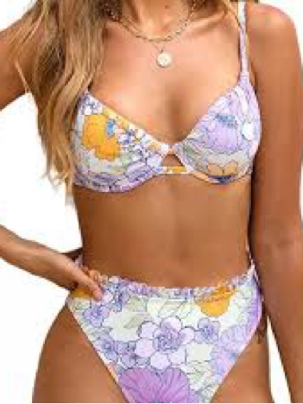 Cupshe Underwire Bikini Set - Pastel Floral set M